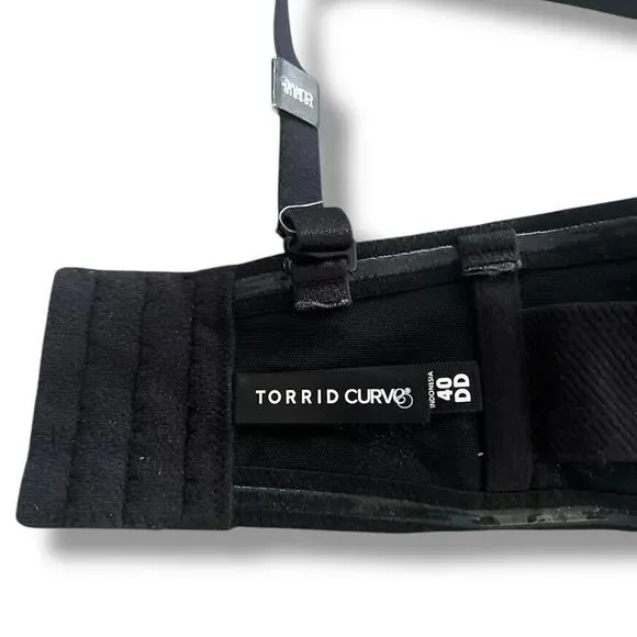 Torrid Bra Women's Plus Sz 40DD Black Curve Push-Up Strapless/Straps Underwire - Picture 13 of 14